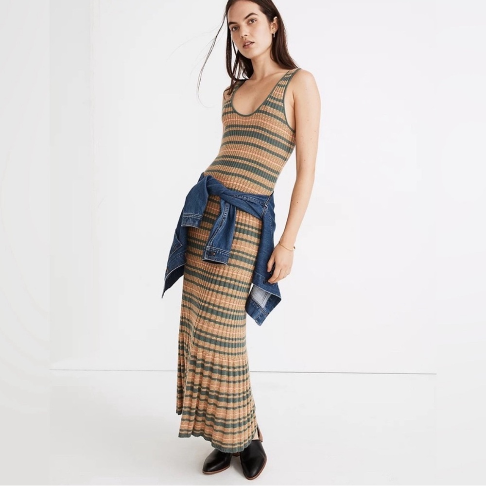 Madewell Stretchy Wool-Blend Woven Maxi Dress